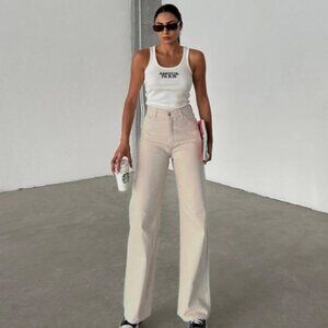 NWT Zara loose fit jeans ecru